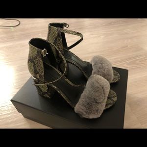 Alexander Wang Abby Rabbit-Fur Sandal